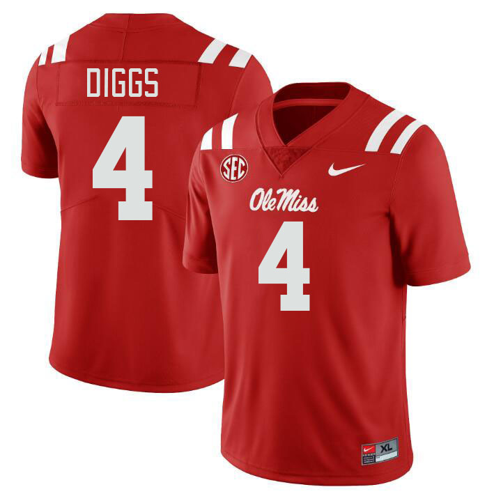 Ole Miss Rebels #4 Logan Diggs College Football Jerseys Stitched Sale-Red